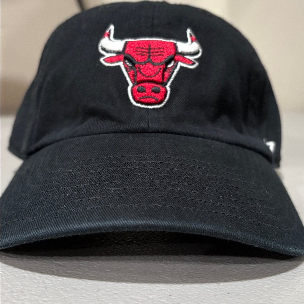 47 Black Hat with White Embroidery